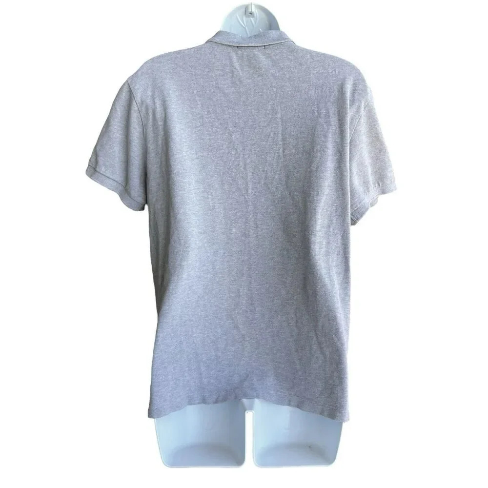 BURBERRY BRIT Women’s Polo Shirt L Gray Short Sleeve Logo Embroidered Preppy - Picture 2 of 5